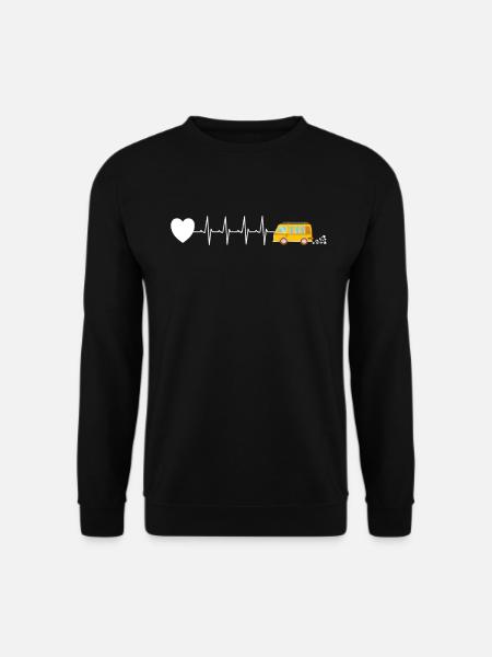 Van leben Camper Herzschlag - Unisex Pullover - Schwarz