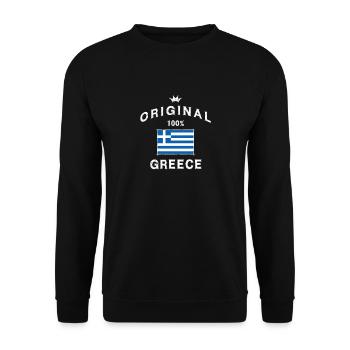 Greece greek flag flag - Unisex Sweatshirt - black - Front - Alina (178cm) & Michal (187cm)