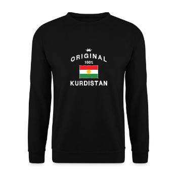 Kurdistan Kurdish flag flag - Unisex Sweatshirt - black - Front - Alina (178cm) & Michal (187cm)