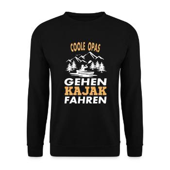 Kajak lustiger Spruch - Unisex Pullover - Schwarz - Vorne - Alina (178cm) & Michal (187cm)