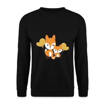 cute foxes - Unisex Sweatshirt - black - Front - Alina (178cm) & Michal (187cm)