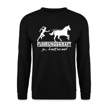 Führungskraft Westernreiten Pferd Reiterin QH - Unisex Pullover - Schwarz - Vorne - Alina (178cm) & Michal (187cm)