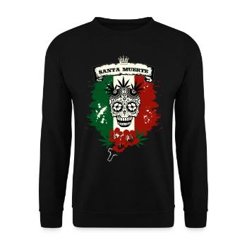 Santa Muerte - Unisex Pullover - Schwarz - Vorne - Alina (178cm) & Michal (187cm)