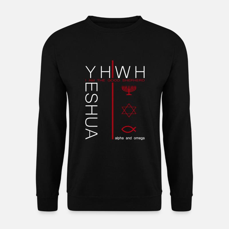 Jesus Christus YHWH Yeshua Mode für Christen - Unisex Pullover - Schwarz