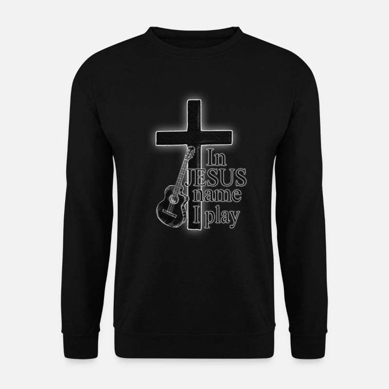 Jesus Christus - Gitarrist - In Jesus Name I Play - Unisex Pullover - Schwarz