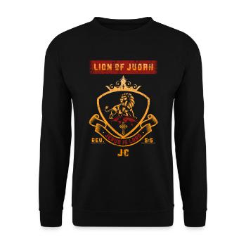 Jesus Christus Ist der Herr Der Löwe von Juda - Unisex Pullover - Schwarz - Vorne - Alina (178cm) & Michal (187cm)