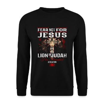 Jésus-Christ - Le Lion de Juda a triomphé - Sweat-shirt Unisexe - noir - Devant - Alina (178cm) & Michal (187cm)
