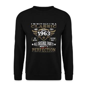 Anniversaire Vintage 1963 - 63 Classic - Sweat-shirt Unisexe - noir - Devant - Alina (178cm) & Michal (187cm)
