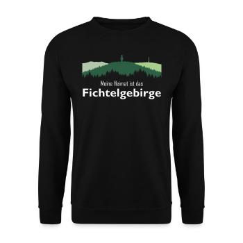 Heimat Fichtelgebirge Schneeberg Ochsenkopf - Unisex Pullover - Schwarz - Vorne - Alina (178cm) & Michal (187cm)