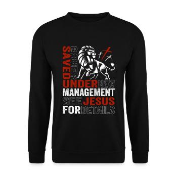 Jesus Christ - Saved by Jesus - Christian - Unisex Sweatshirt - black - Front - Alina (178cm) & Michal (187cm)