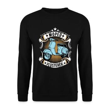 moped mofa roller mopedfahrer mofafahrer oldtimer - Unisex Pullover - Schwarz - Vorne - Alina (178cm) & Michal (187cm)