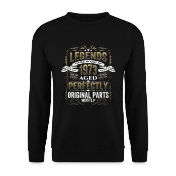 Légende 1973 Cadeau d’anniversaire Mesdames et Messieurs - Sweat-shirt Unisexe - noir - Devant - Alina (178cm) & Michal (187cm)