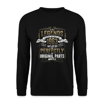 Légende 1963 Cadeau d’anniversaire Mesdames et Messieurs - Sweat-shirt Unisexe - noir - Devant - Alina (178cm) & Michal (187cm)