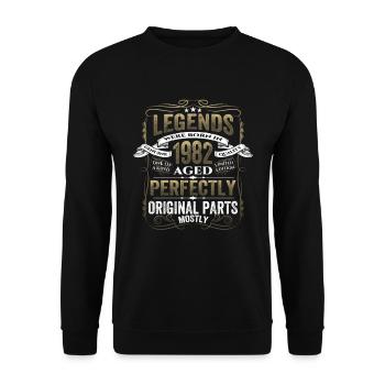 Légende 1982 Cadeau d’anniversaire Mesdames et Messieurs - Sweat-shirt Unisexe - noir - Devant - Alina (178cm) & Michal (187cm)