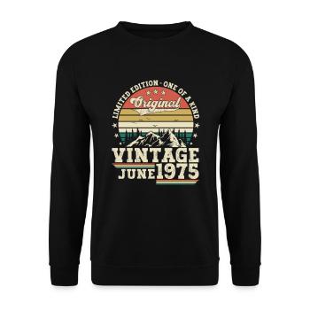 Original Juin Millésime 1975 47ème Anniversaire Hommes - Sweat-shirt Unisexe - noir - Devant - Alina (178cm) & Michal (187cm)