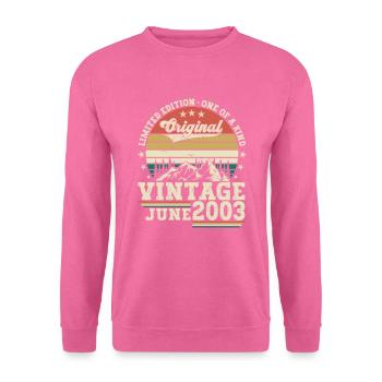 Original Juni Jahrgang 2003 19. Geburtstag Herren - Unisex Pullover - Pink - Vorne