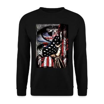 Conception pour les employés de l’église Drapeau de l’Amérique - Sweat-shirt Unisexe - noir - Devant - Alina (178cm) & Michal (187cm)