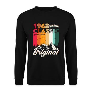 Original 1968 54. Geburtstag Geschenk Herren - Unisex Pullover - Schwarz - Vorne - Alina (178cm) & Michal (187cm)