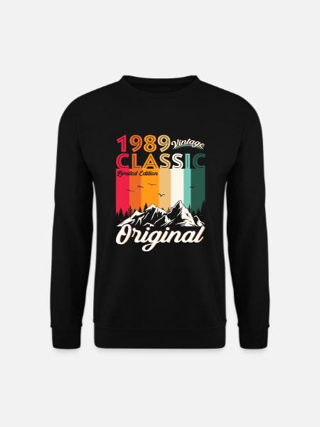 Original 1989 33rd Birthday Gift Men Women - Unisex Sweatshirt - black