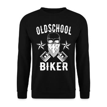 Biker Old School - Unisex Pullover - Schwarz - Vorne - Alina (178cm) & Michal (187cm)