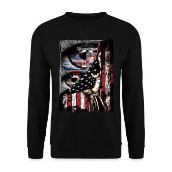 Conception pour les employés de l’Église dire vrai - Sweat-shirt Unisexe - noir - Devant - Alina (178cm) & Michal (187cm)