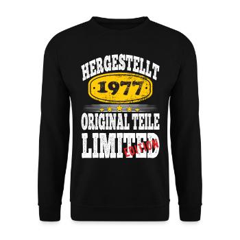 Hergestellt 1977 - Unisex Pullover - Schwarz - Vorne - Alina (178cm) & Michal (187cm)
