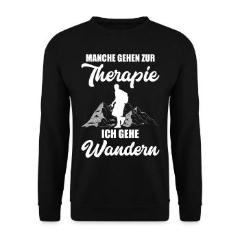 Wandern Geschenkidee Wanderer Berge Trekking - Unisex Pullover - Schwarz - Vorne - Alina (178cm) & Michal (187cm)