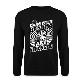 Geschenkidee für Papa Opa und Onkel mit Bart - Unisex Pullover - Schwarz - Vorne - Alina (178cm) & Michal (187cm)