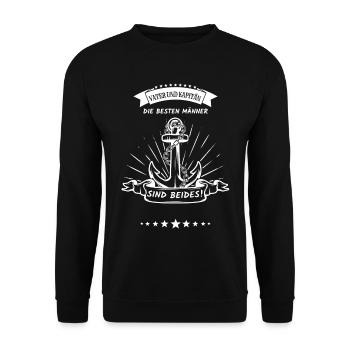 Vater und Kapitän - die besten Mann sind beides - Unisex Pullover - Schwarz - Vorne - Alina (178cm) & Michal (187cm)