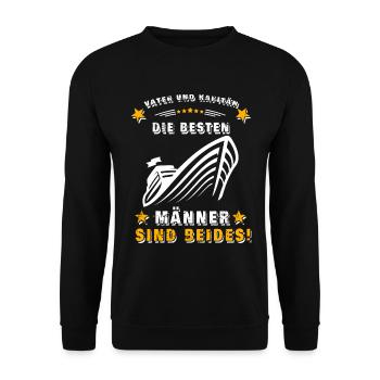 Vater und Kapitän - die besten Mann sind beides - Unisex Pullover - Schwarz - Vorne - Alina (178cm) & Michal (187cm)