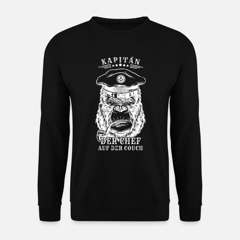 Kapitän - Der Chef auf der Couch - Unisex Pullover - Schwarz