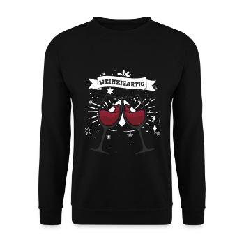 Weinzigartig - Unisex Pullover - Schwarz - Vorne - Alina (178cm) & Michal (187cm)