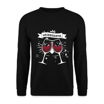 Weinzigartig - Unisex Pullover - Schwarz - Vorne - Alina (178cm) & Michal (187cm)