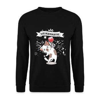Weinzigartig - Unisex Pullover - Schwarz - Vorne - Alina (178cm) & Michal (187cm)