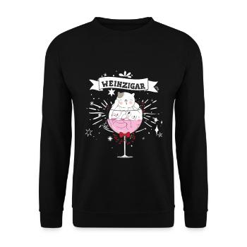 Weinzigartig - Unisex Pullover - Schwarz - Vorne - Alina (178cm) & Michal (187cm)
