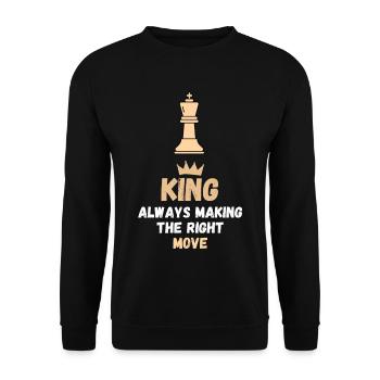 Chess Saying Gift Checkmate Queens Gambit - Unisex Sweatshirt - black - Front - Alina (178cm) & Michal (187cm)