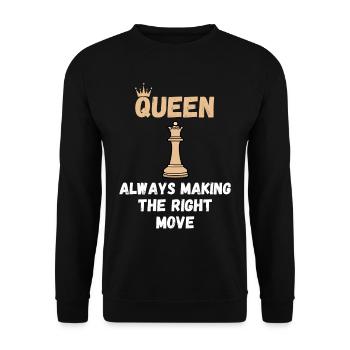 Chess Saying Gift Checkmate Queens Gambit - Unisex Sweatshirt - black - Front - Alina (178cm) & Michal (187cm)