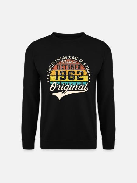 Oktober Jahrgang 1962 60. Geburtstag Geschenk Cool - Unisex Pullover - Schwarz