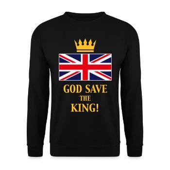 Dieu protège le roi ! (Angleterre / Grande-Bretagne / 4C) - Sweat-shirt Unisexe - noir - Devant - Alina (178cm) & Michal (187cm)