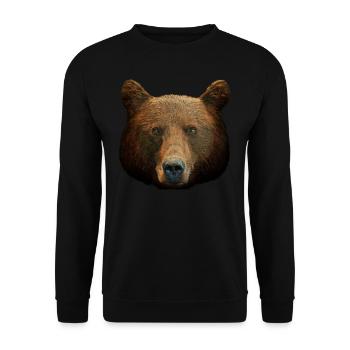 Brown Bear Head Bear Motif for Brown Bears Team or - Unisex Sweatshirt - black - Front - Alina (178cm) & Michal (187cm)