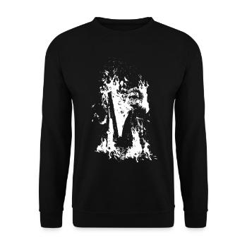 TERMINATOR 2 Flames COLOURED - Unisex Pullover - Schwarz - Vorne - Alina (178cm) & Michal (187cm)