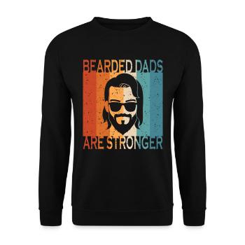 Bearded Dads Are Sronger - Unisex Pullover - Schwarz - Vorne - Alina (178cm) & Michal (187cm)