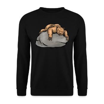 Bären Office Employee Colleague Motivation Bear - Unisex Sweatshirt - black - Front - Alina (178cm) & Michal (187cm)