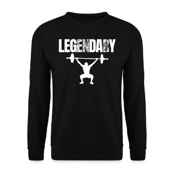 Bodybuilder Leg Day Barbell Strength Training - Unisex Sweatshirt - black - Front - Alina (178cm) & Michal (187cm)