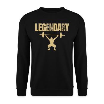 Bodybuilder Leg Day Barbell Strength Training - Unisex Sweatshirt - black - Front - Alina (178cm) & Michal (187cm)