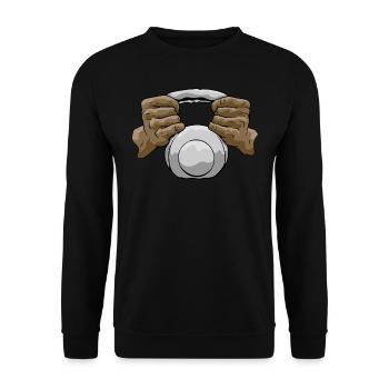 Bodybuilder Leg Day Kettlebells Entraînement en force - Sweat-shirt Unisexe - noir - Devant - Alina (178cm) & Michal (187cm)