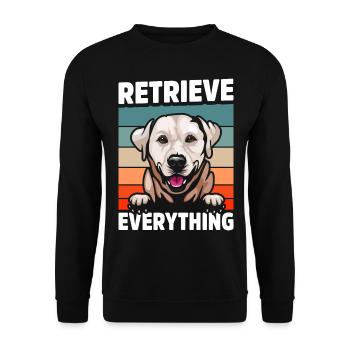 Labrador Geschenkidee für Labrador Retriever Hund - Unisex Pullover - Schwarz - Vorne - Alina (178cm) & Michal (187cm)