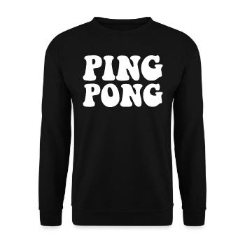 Ping Pong outfit with table tennis bat - Unisex Sweatshirt - black - Front - Alina (178cm) & Michal (187cm)
