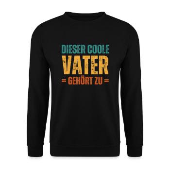 Dieser coole Vater gehört zu Personalisiert - Unisex Pullover - Schwarz - Vorne - Alina (178cm) & Michal (187cm)