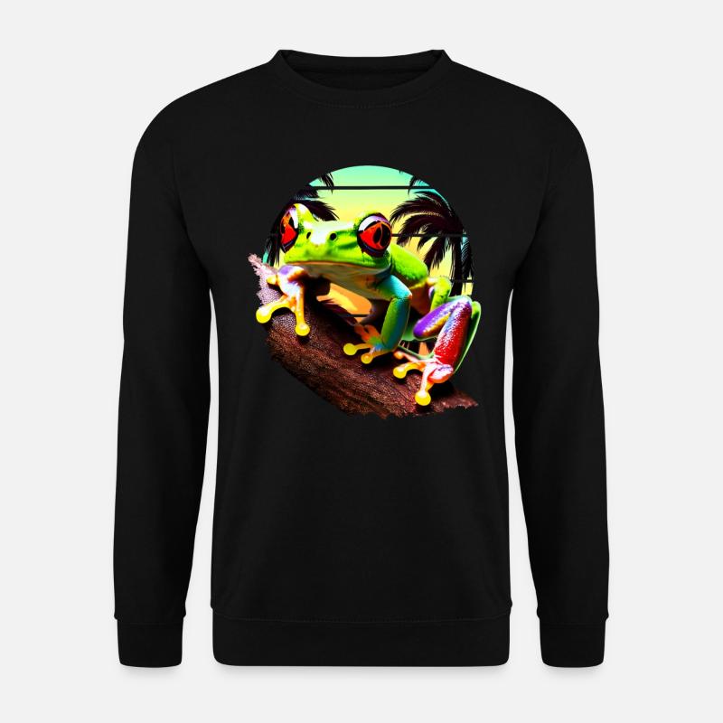 Red Eyed Tree Frog Sunset - Unisex Sweatshirt - black